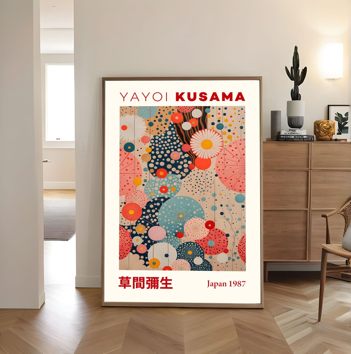 Yayoi Kusama Floral Polka Dot Symphony on Wood 1987 Art Poster - Image 5