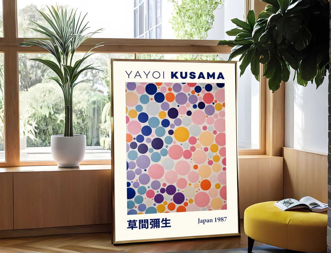Yayoi Kusama Colorful Bubble Dot Pattern Japan 1987 Abstract Poster - Image 4