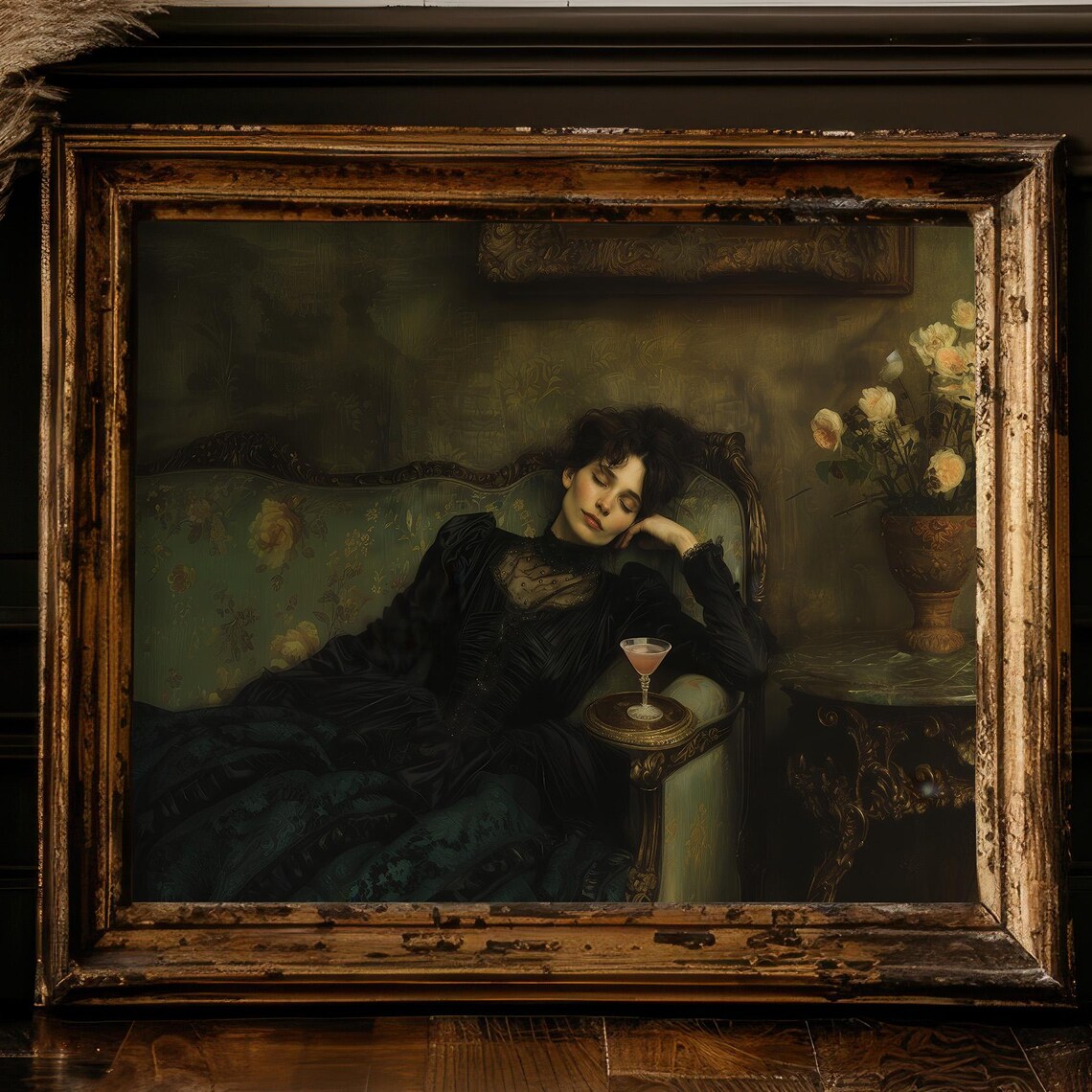 Victorian Woman Vintage Gothic Portrait Art Print
