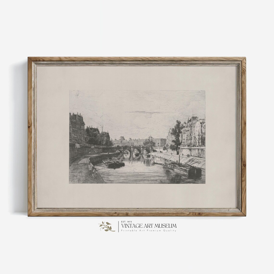 Paris Cityscape Sketch Vintage Travel Poster