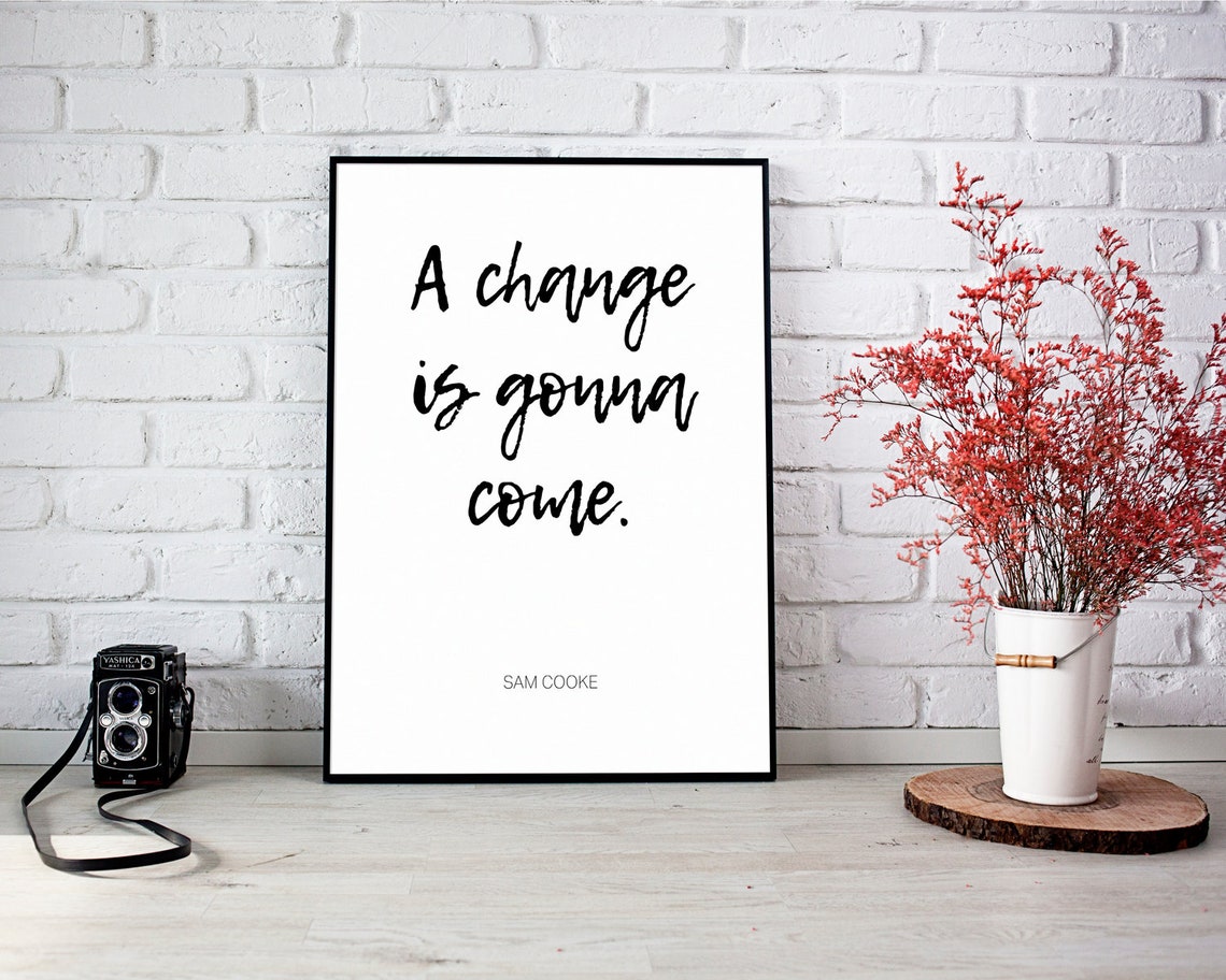 Sam Cooke A Change Is Gonna Come Iconic Song Lyric Brush Poster - Image 3
