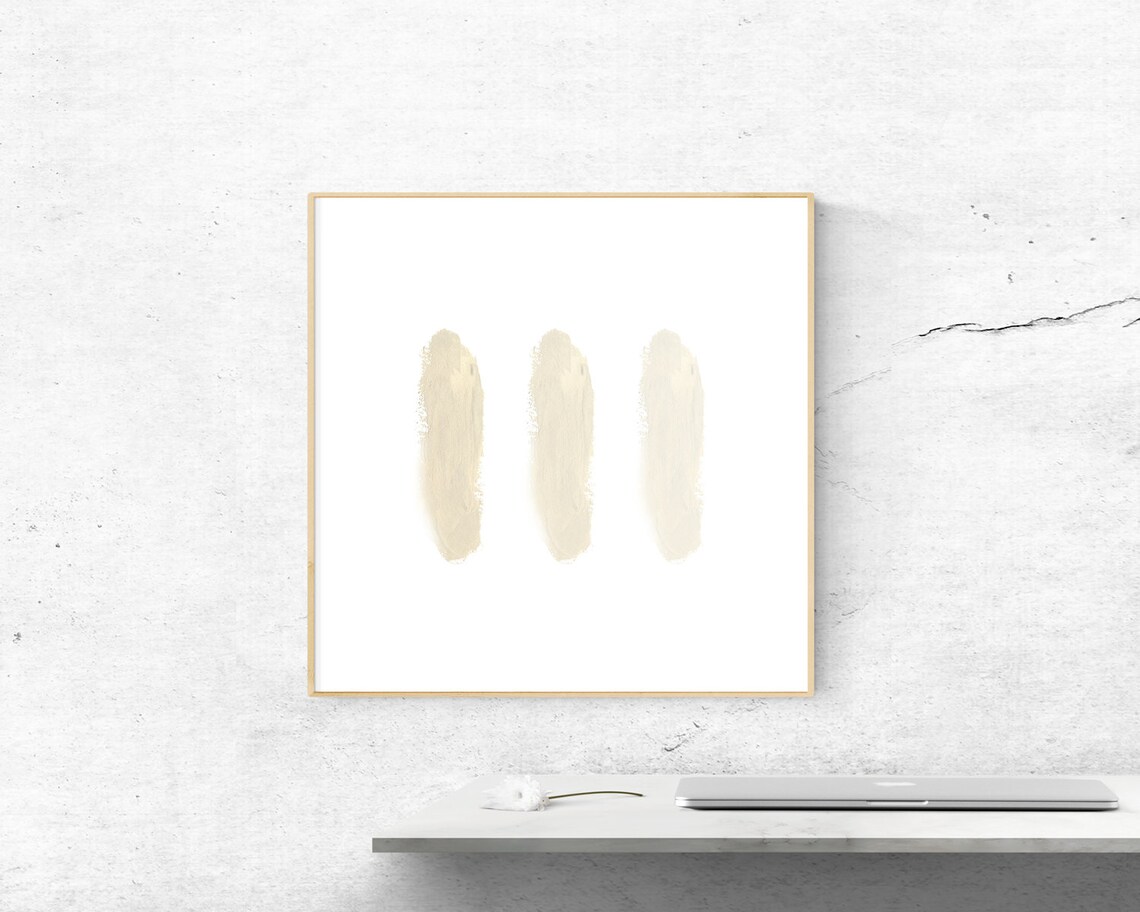 Neutral Taupe Watercolour Abstract Art Print - Image 2
