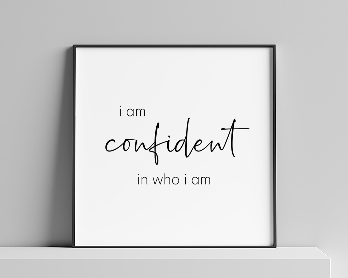 I Am Confident Kids Affirmation Quote Art Print - Image 2