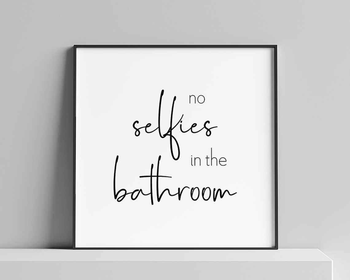 No Selfies in the Bathroom Scandinavian Poster - Image 3
