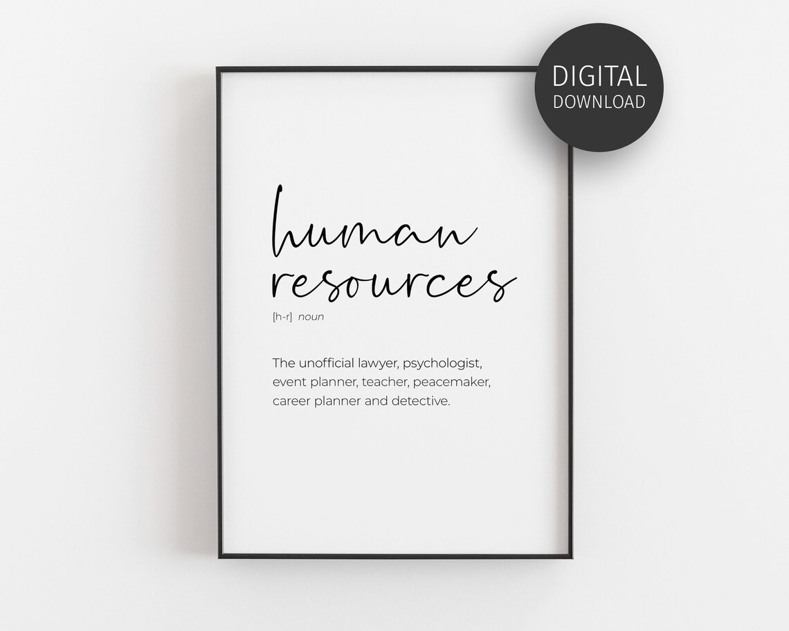 HR Humor Office Decor, Funny Human Resources Poster