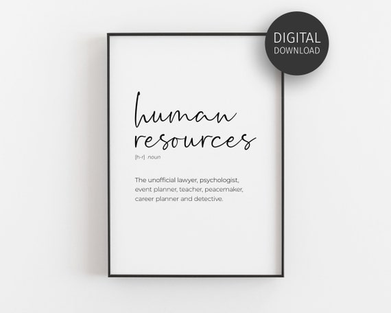 HR Humor Office Decor, Funny Human Resources Poster