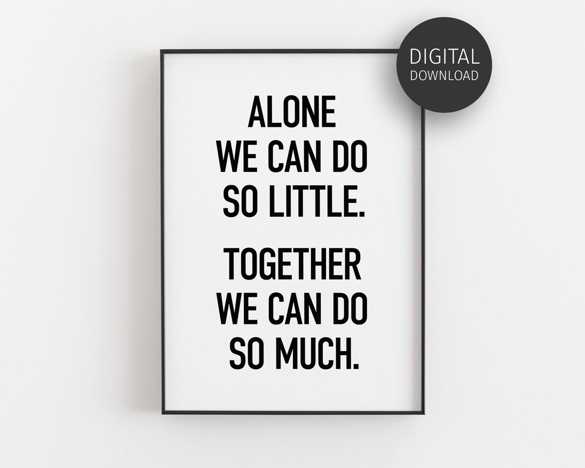 Office Teamwork Quote Workplace Art Print