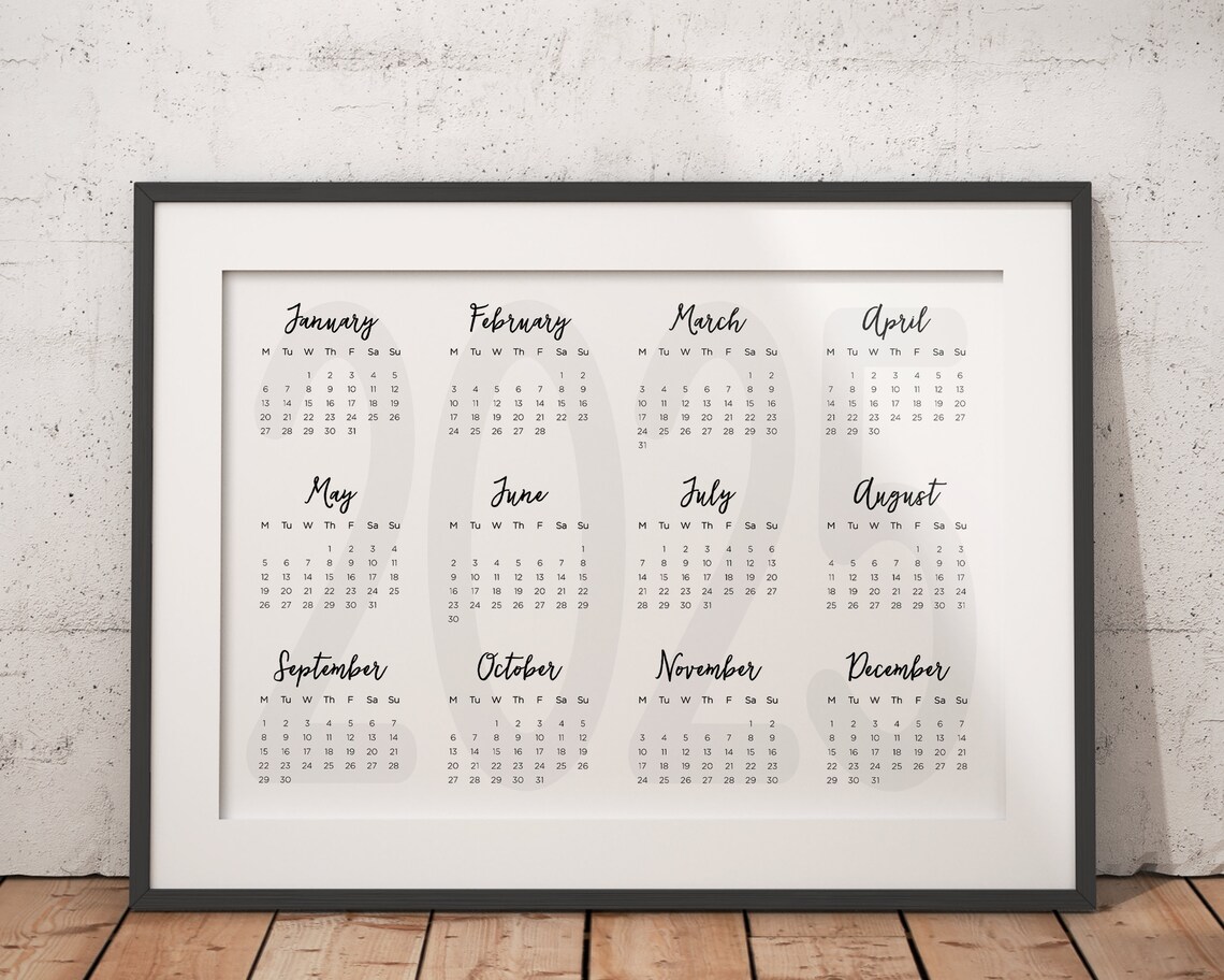 2025 Yearly Calendar, One Page Wall Planner - Image 2