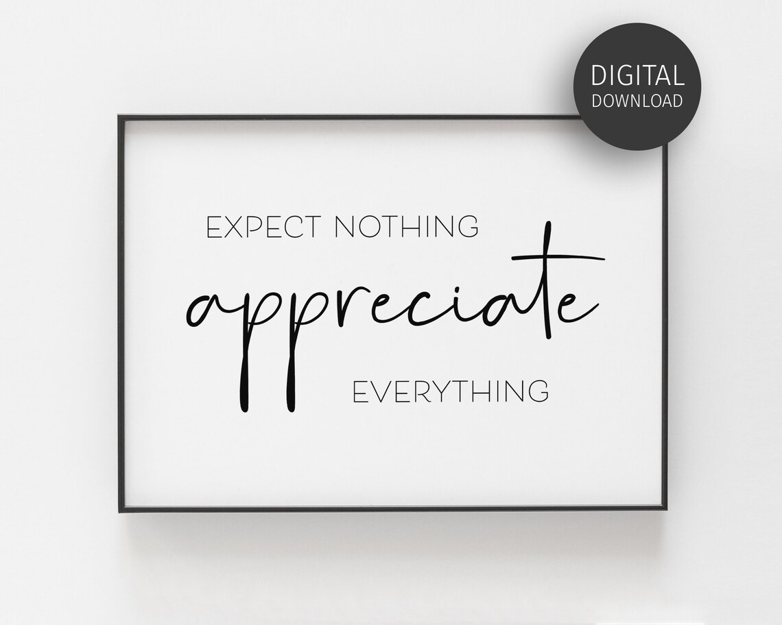 Gratitude Print, Minimalist Thankful Art Print