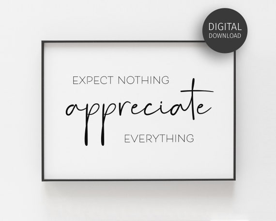 Gratitude Print, Minimalist Thankful Art Print