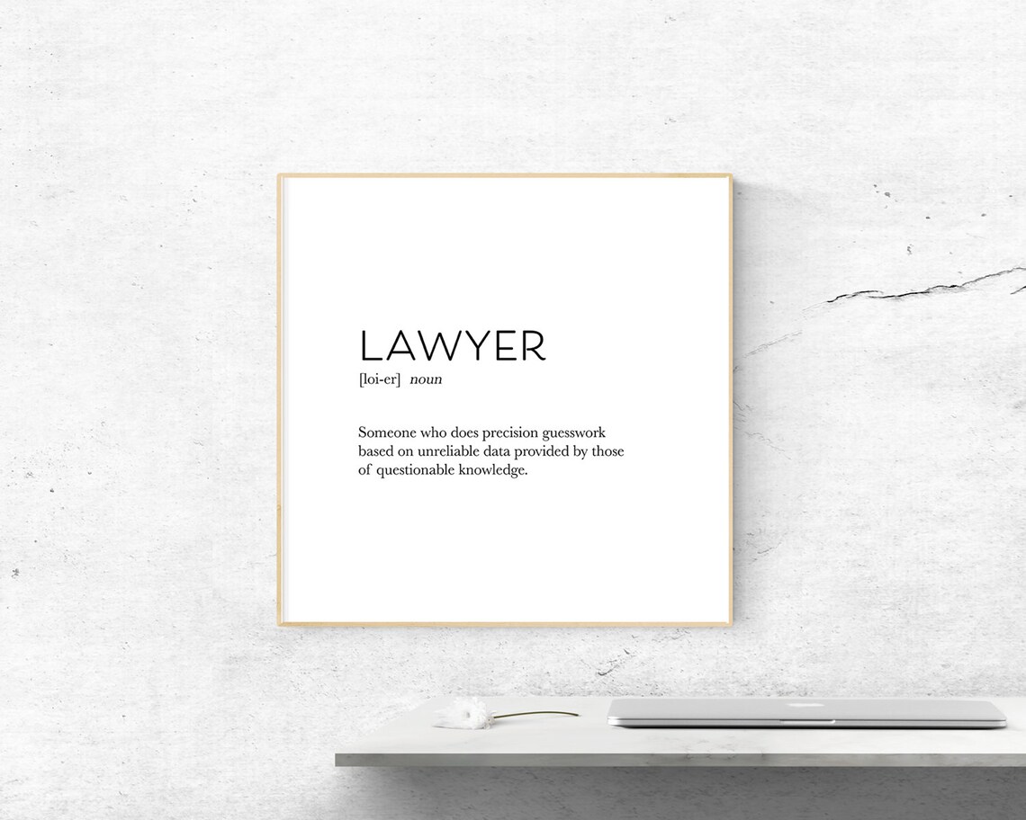 Lawyer Definition Typography Art Print, Gift - Image 2