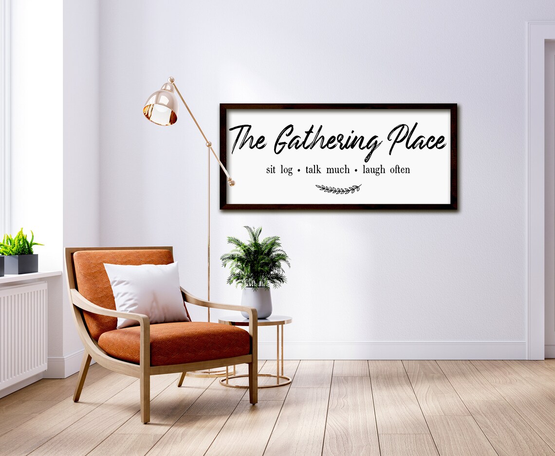 The Gathering Place Sign, Rustic Farmhouse Art Print - Image 2