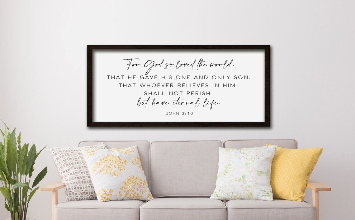 John 3:16 Scripture Wall Art Print, Christian Decor - Image 2
