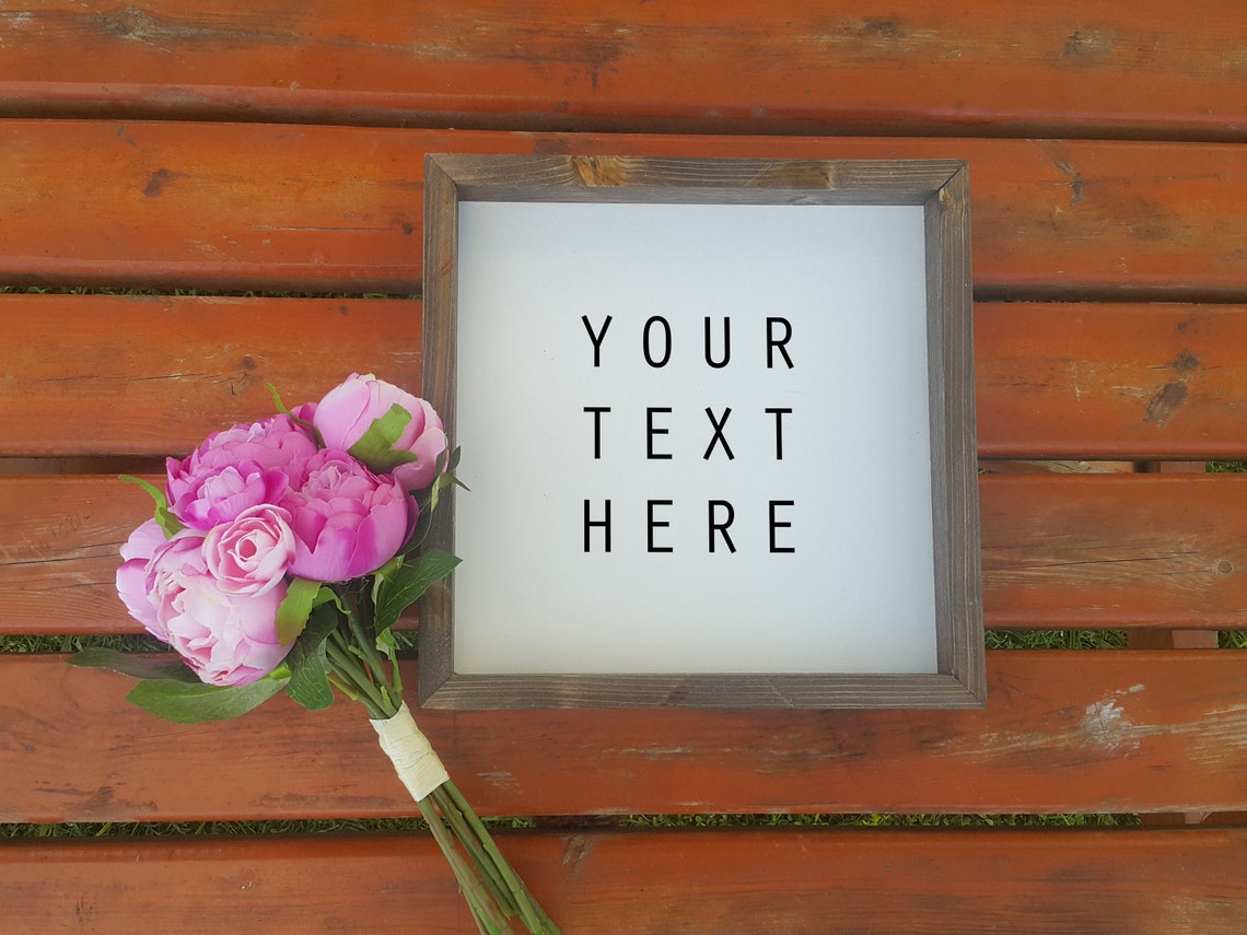 Custom Your Text Here Blank Wood Frame Sign Template Art Poster - Image 3