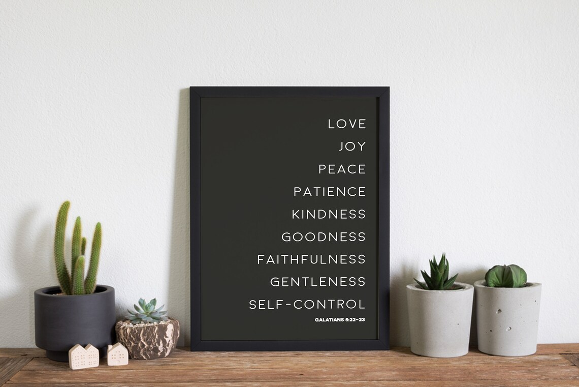 Love Joy Peace Bible Verse Sign, Christian Wall Art - Image 3