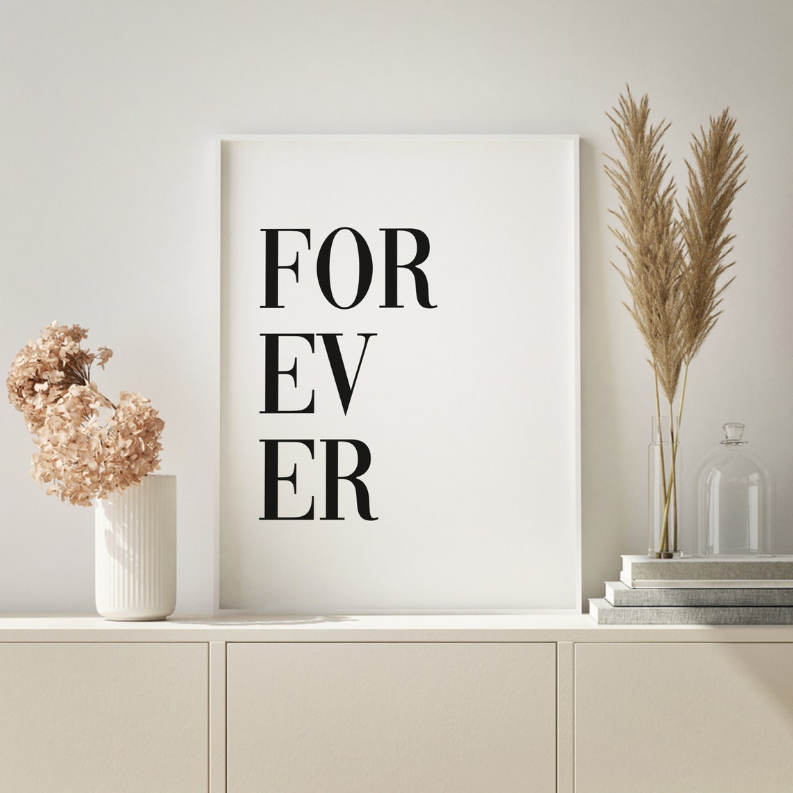 Forever Minimalist Stacked Typography Black White Quote Poster - Image 2