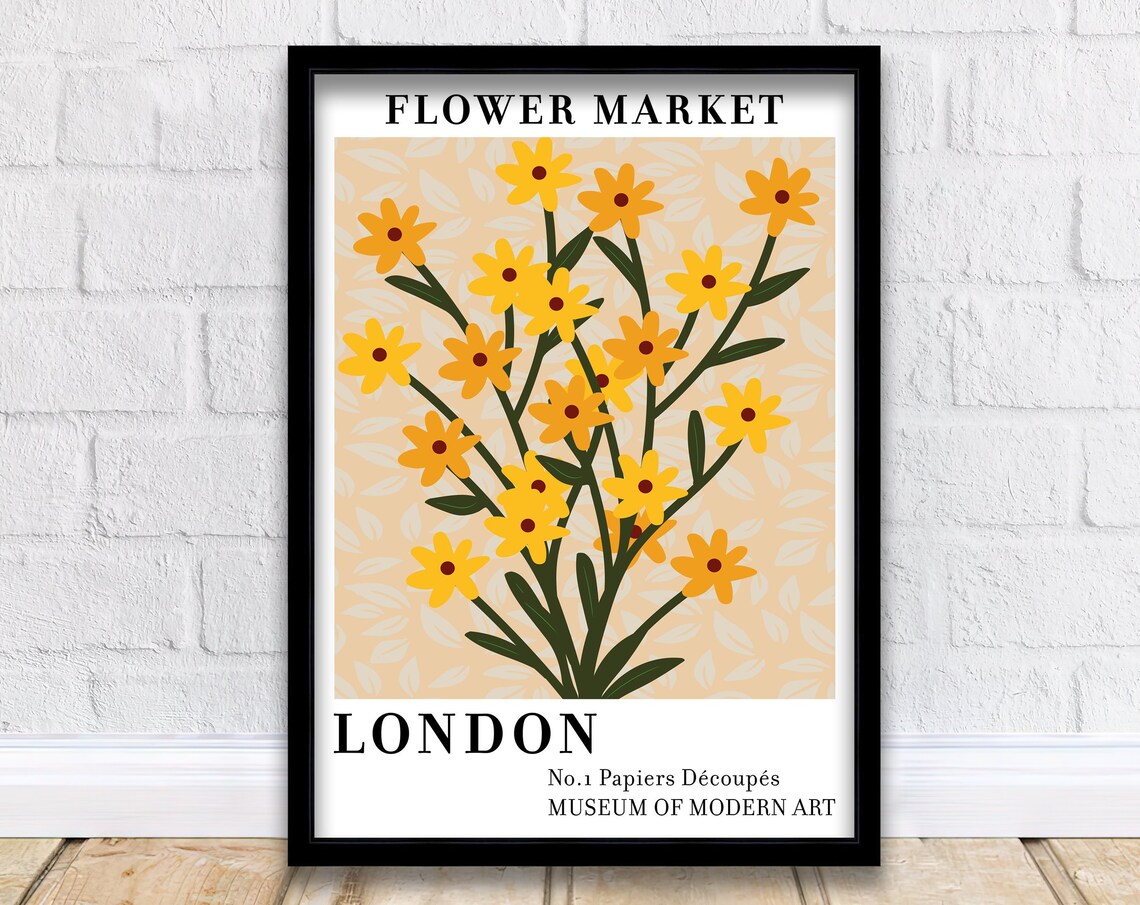 Bright London Flower Market No1 Yellow Blossom Graphic Art Poster