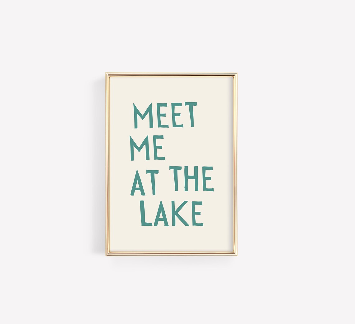 Meet Me At The Lake Poster, Lake House Decor - Image 2