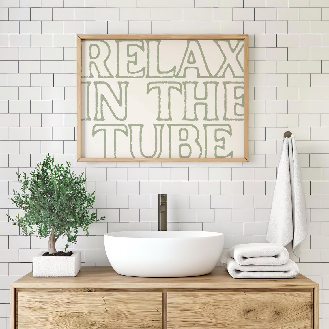 Relax In The Tube, Modern Minimalist Typography - Image 2