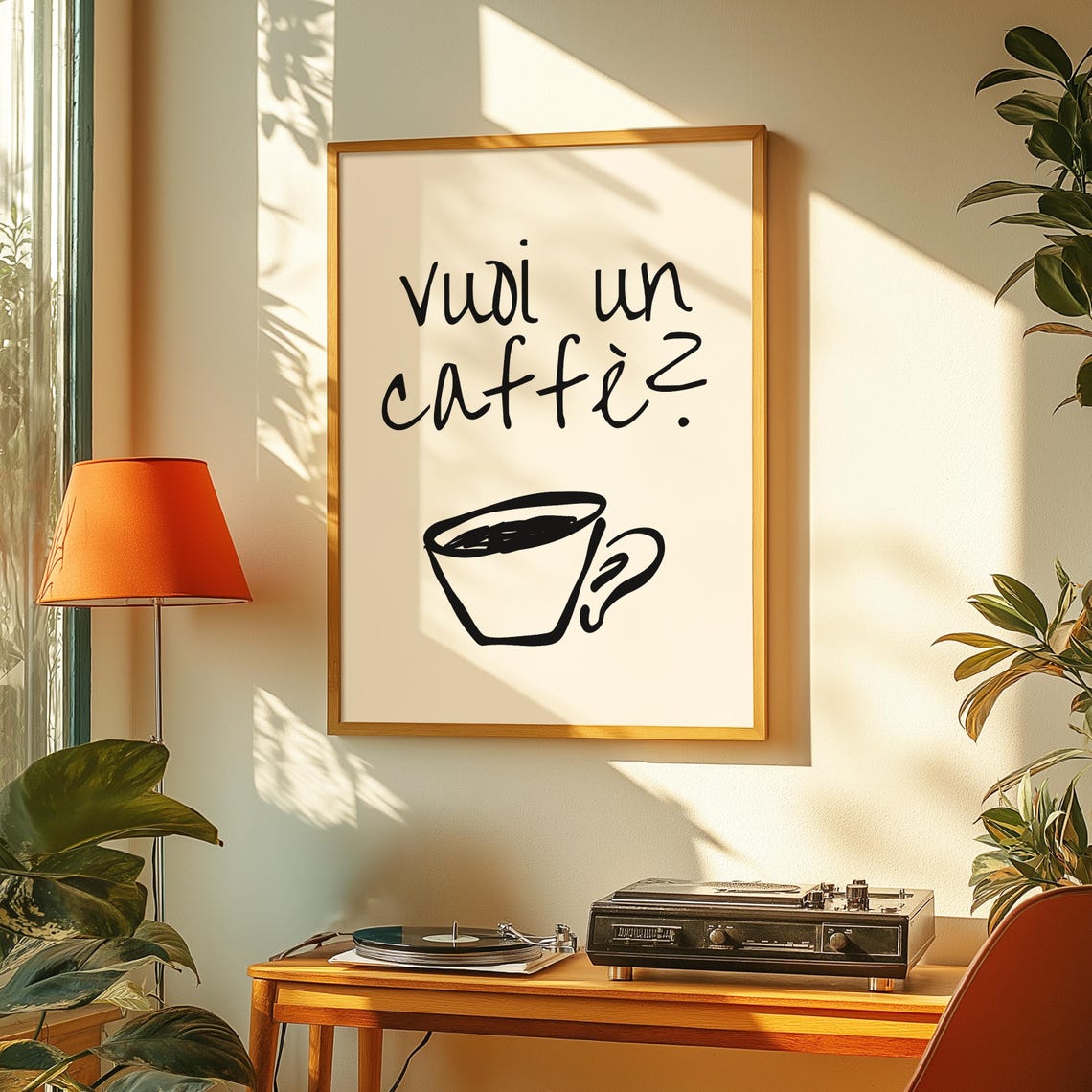 Vuoi Un Caffe Italian Coffee Invitation Minimal Kitchen Poster - Image 2