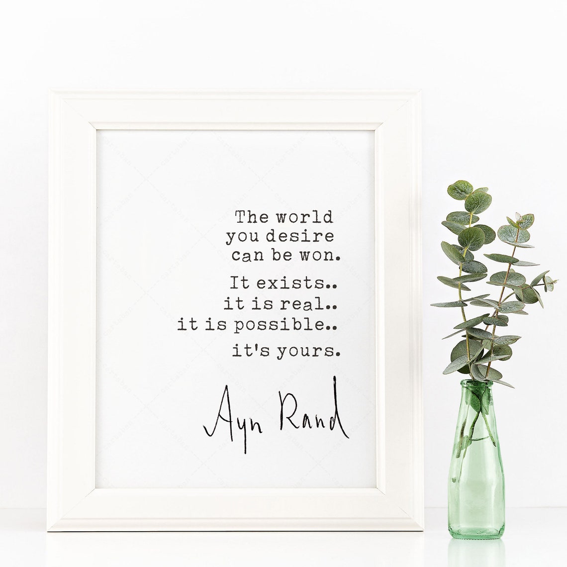Ayn Rand The World You Desire Can Be Won Quote Print Wall Art Poster - Image 2