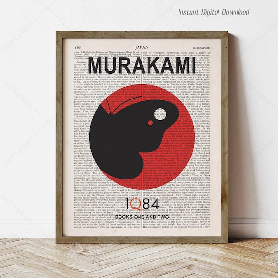 Haruki Murakami 1Q84 Books One And Two Red Circle Dictionary Art Poster