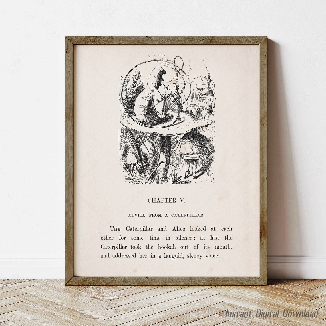 Alice in Wonderland Chapter V Advice from a Caterpillar Book Art Print