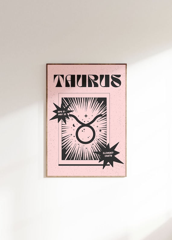 Taurus Retro Zodiac Art Print