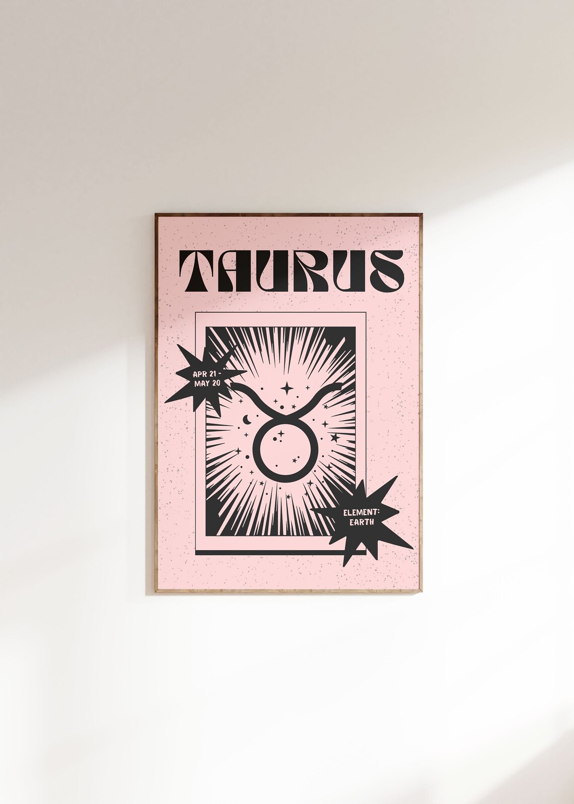 Taurus Retro Zodiac Art Print