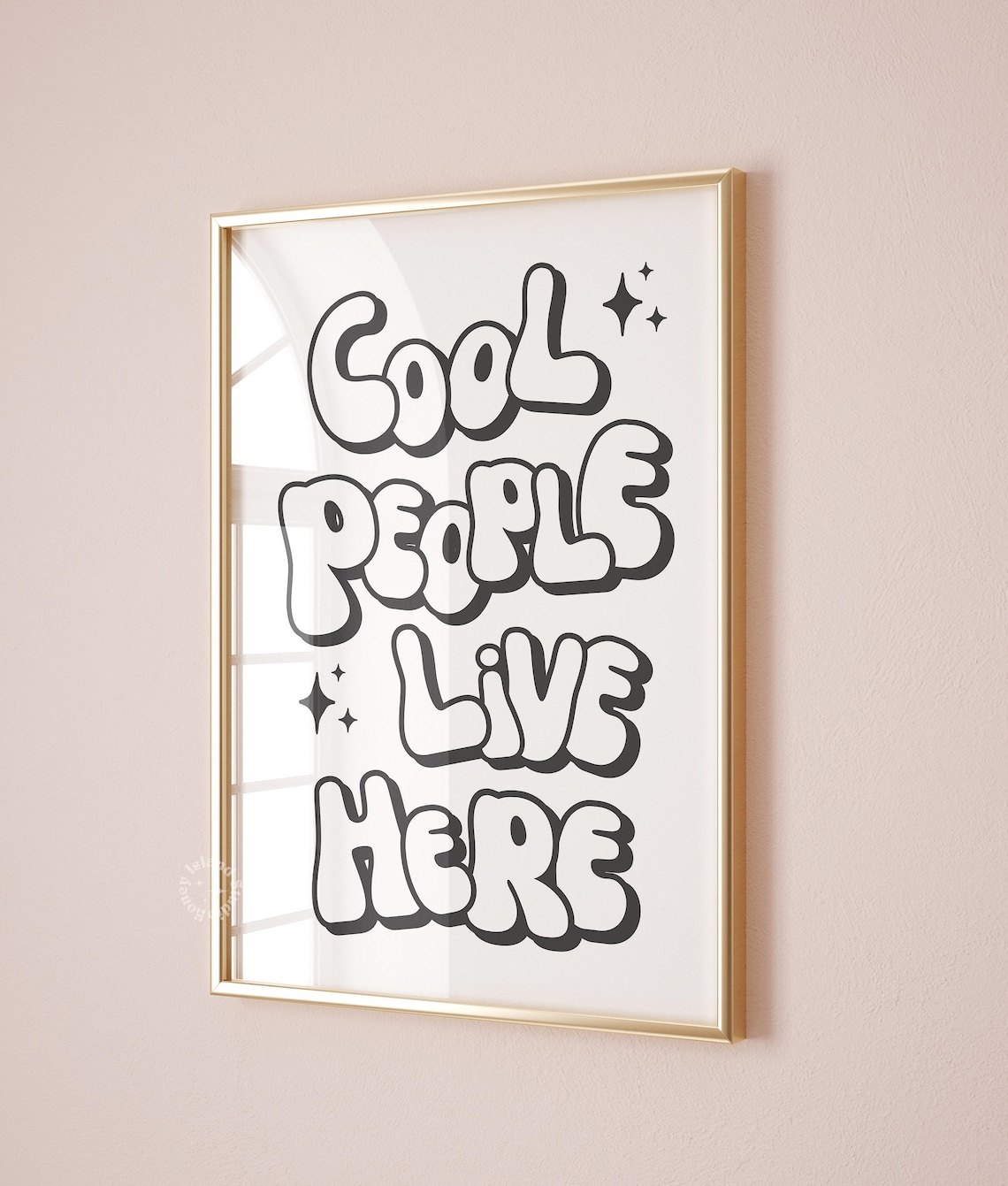 Cool People Live Here Retro Wall Decor Art Print