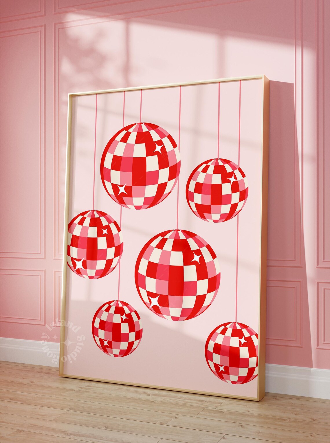 Disco Ball Print, Retro Home Decor Poster