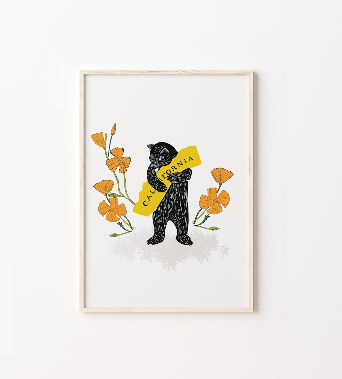 I Love Bear Hug Poppy Illustration Art Print