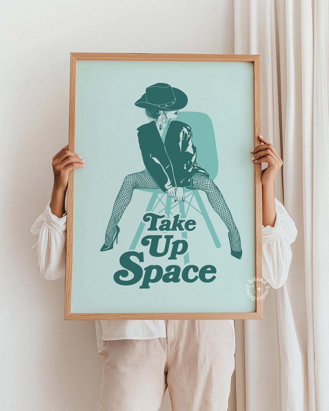 Take Up Space Feminist Cowgirl Retro Quote Empowerment Dorm Poster