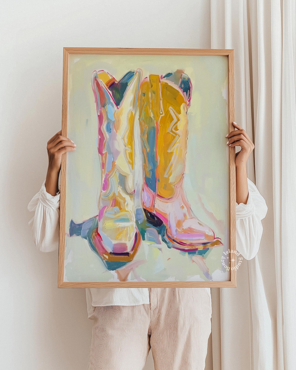 Cowgirl Boots Painting, Western Wall Art Print