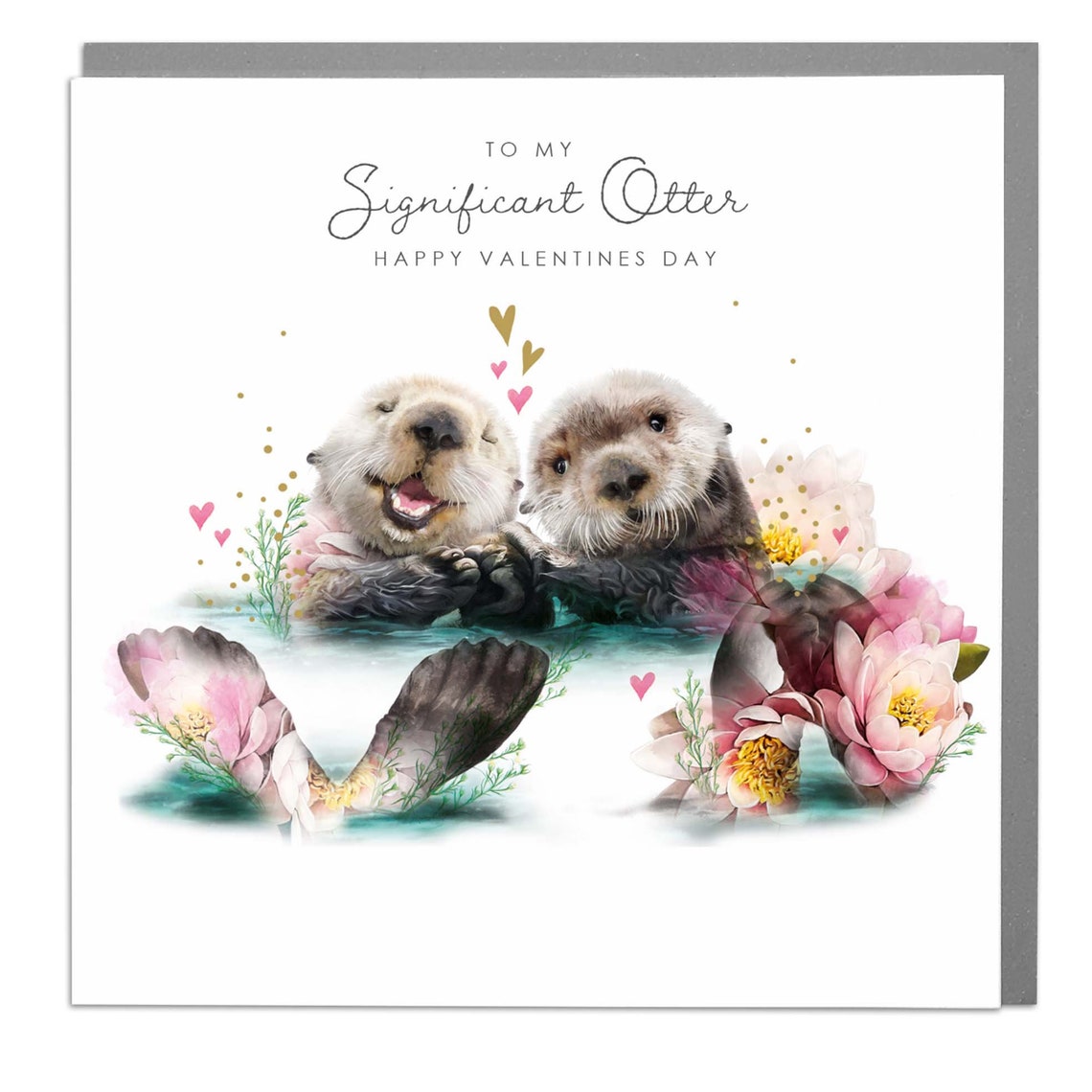 Happy Valentines Otter, Valentine Card