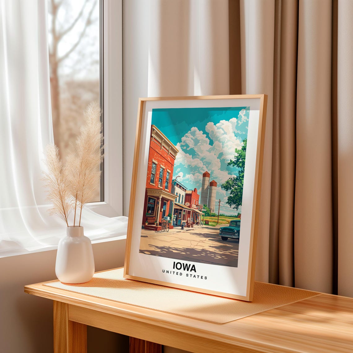 Iowa Travel Print Wall Art Iowa United States City Print Iowa Travel Gift Iowa City Poster Travel Gift Wedding Gift - Image 3