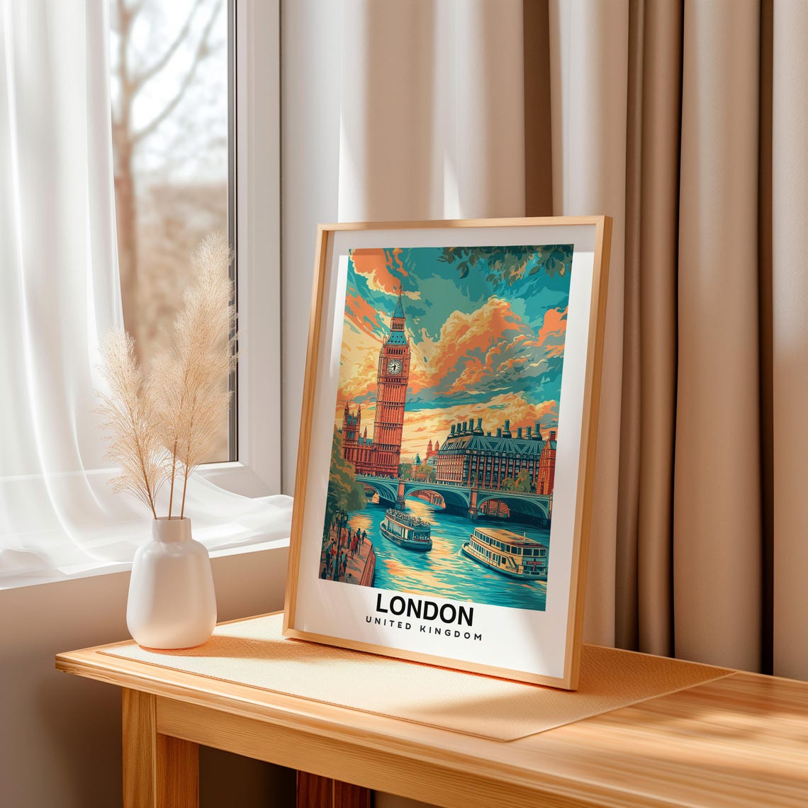 London City Print London Travel Poster United Kingdom Travel Gift London United Kingdom Poster London Gift Uk Poster - Image 3