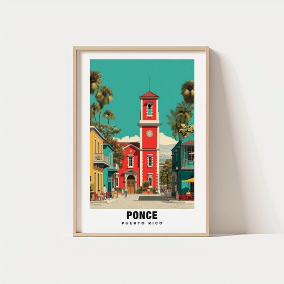 Ponce Print Puerto Rico Poster Views Art Charm Beauty Historic Scenic Cultural