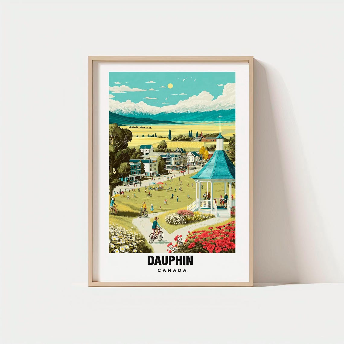 Dauphin Canada Prairie Town Park Gazebo Mountain View Poster