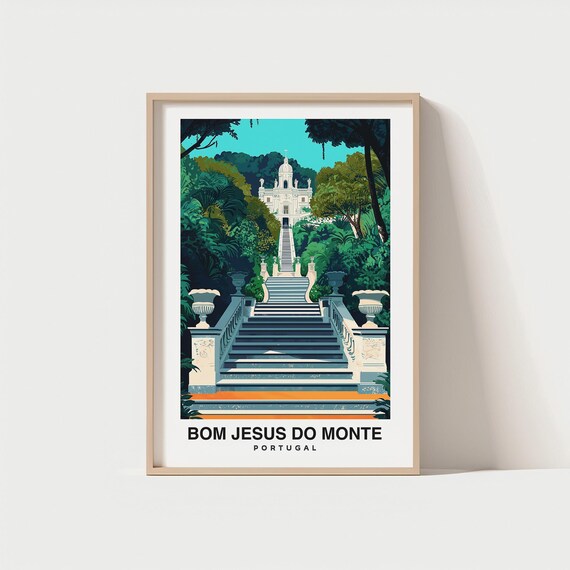 Bom Jesus do Monte Portugal Grand Baroque Staircase Travel Poster