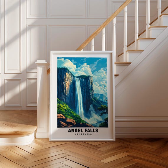 Angel Falls Print Venezuela Poster Angel Falls Views Angel Falls Waterfall Venezuela Charm Angel Falls Beauty Angel Falls Heritage