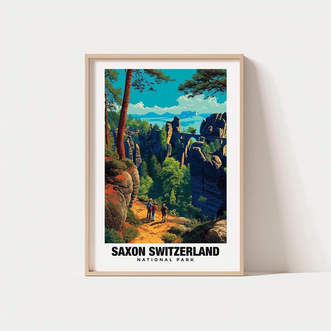 Saxon Switzerland National Park Germany Hiking Travel Poster