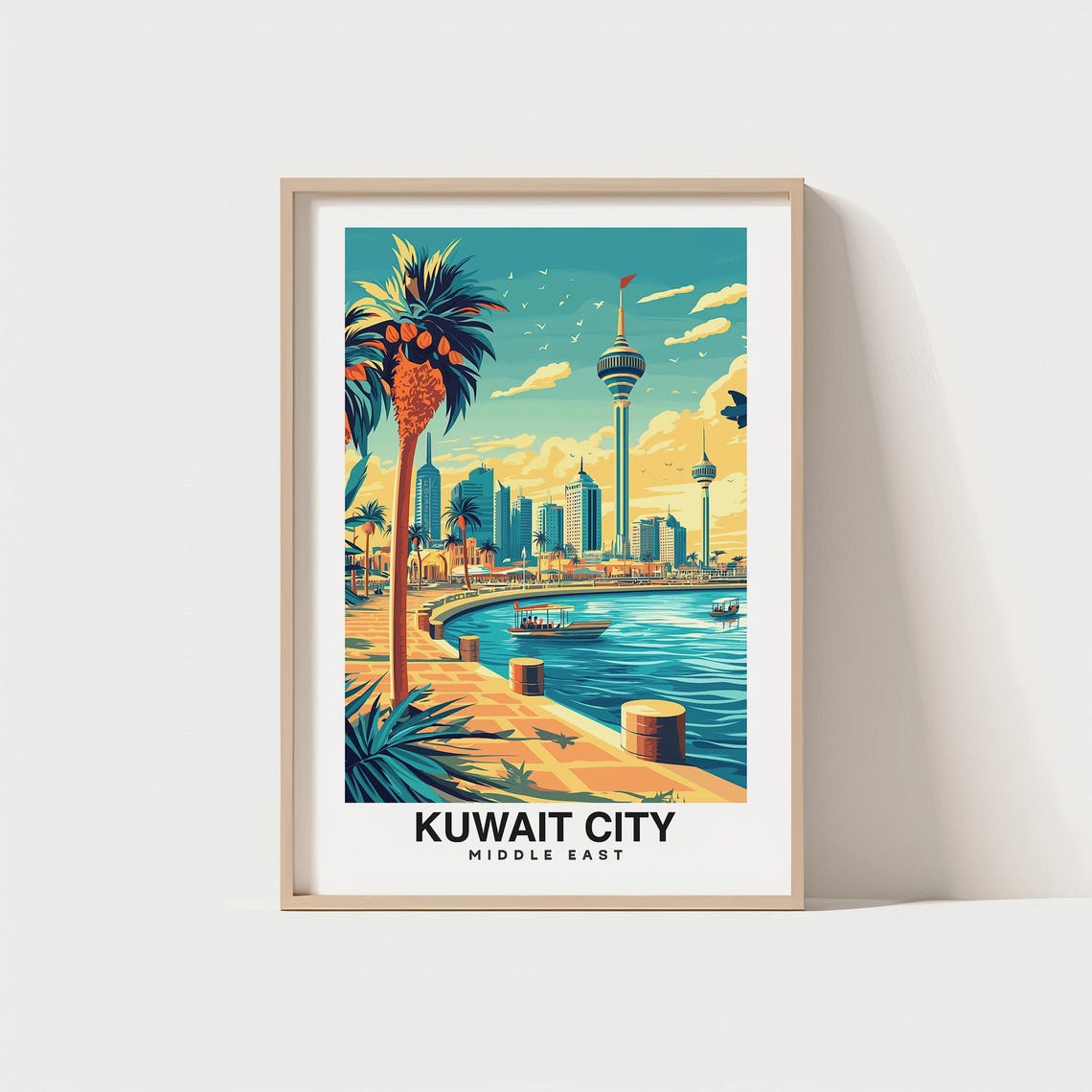Kuwait City Travel Print Wall Art Kuwait City Kuwait City Print Kuwait City Travel Gift Kuwait City City Poster