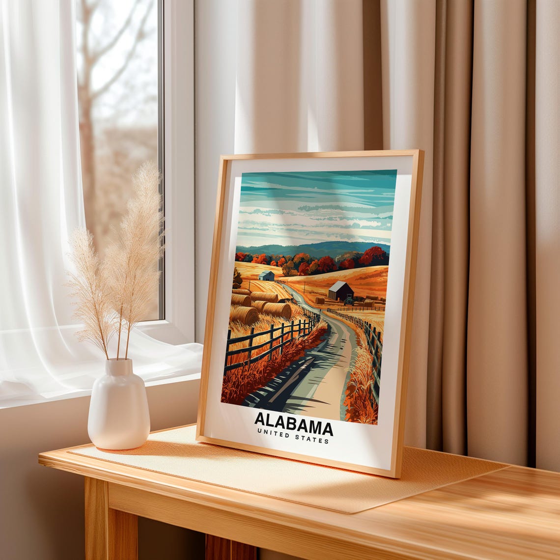 Alabama Print Usa Poster Alabama Views Alabama Art Southern Charm Alabama Beauty Historic Sites Scenic Landscape Cultural Heritage - Image 3