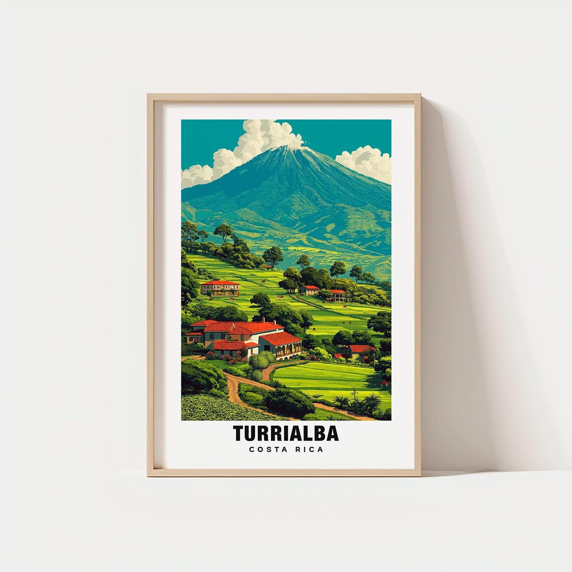 Turrialba Costa Rica Volcano Tropical Farmland Valley Poster