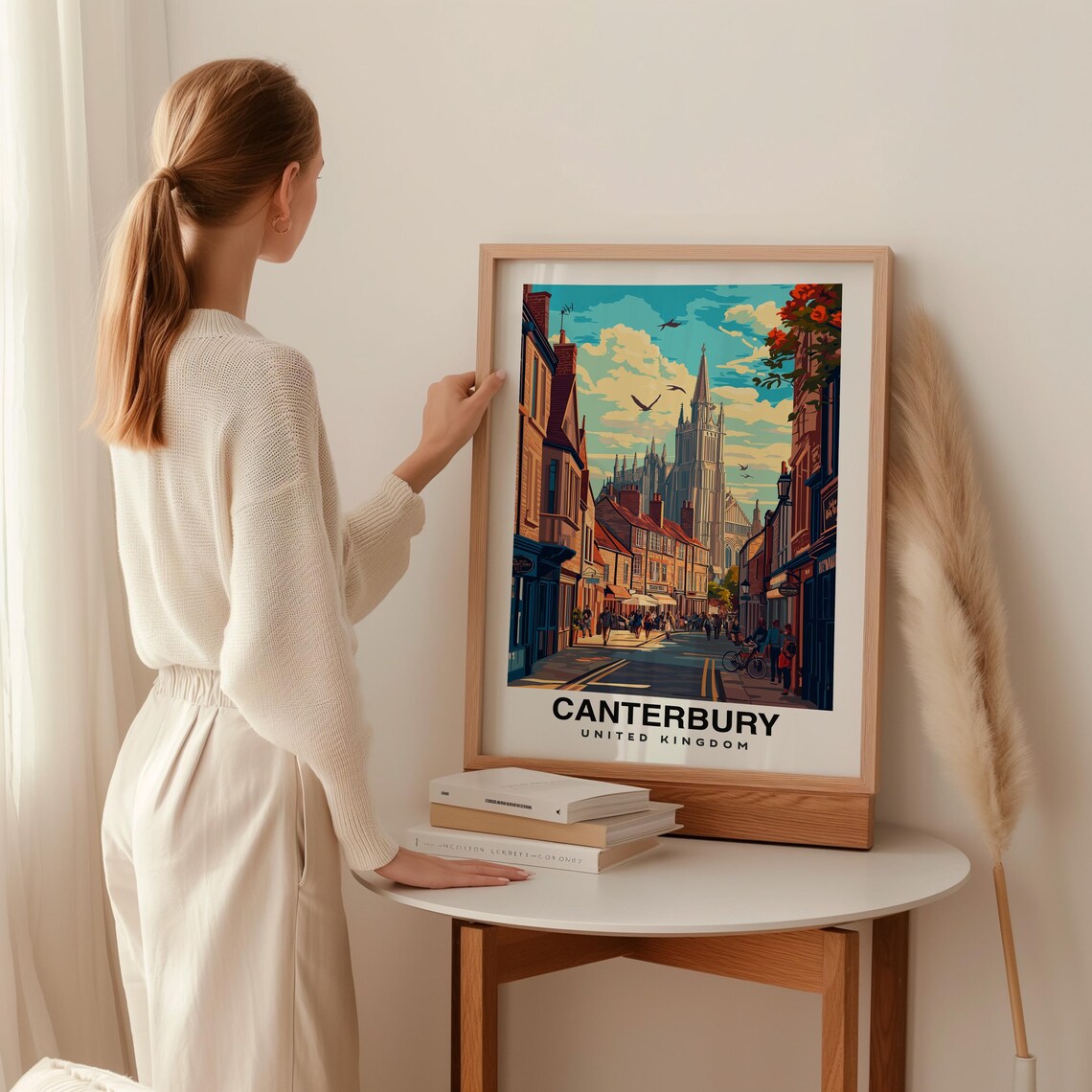 Canterbury Print England Poster Travel Wall Art Cityscape Print Scenic Art Historic Decor Cathedral View Uk Poster Travel Poster - Image 2