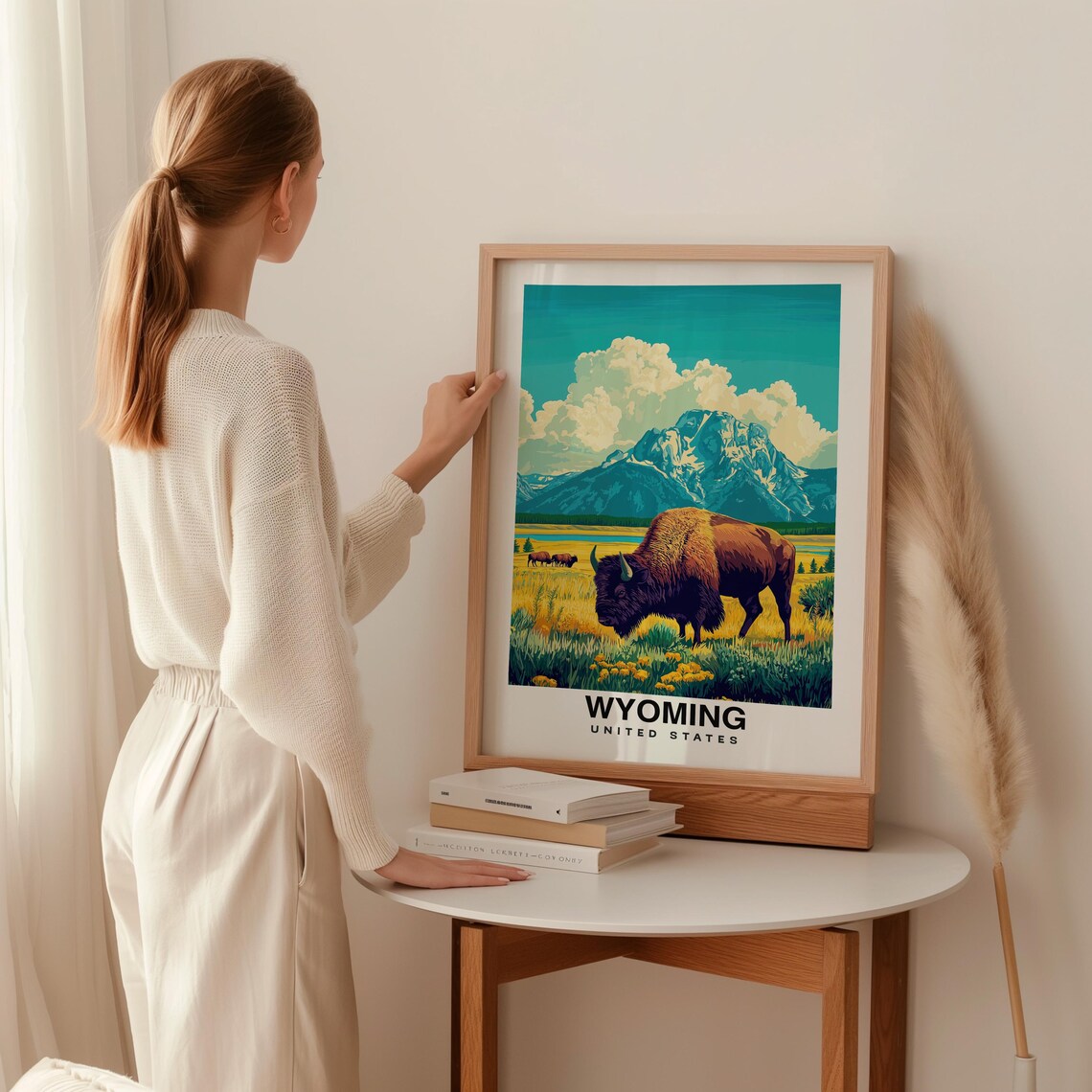 Wyoming Travel Print Wyoming United States Travel Gift City Poster Birthday Present Wedding Gift Poster - Image 2