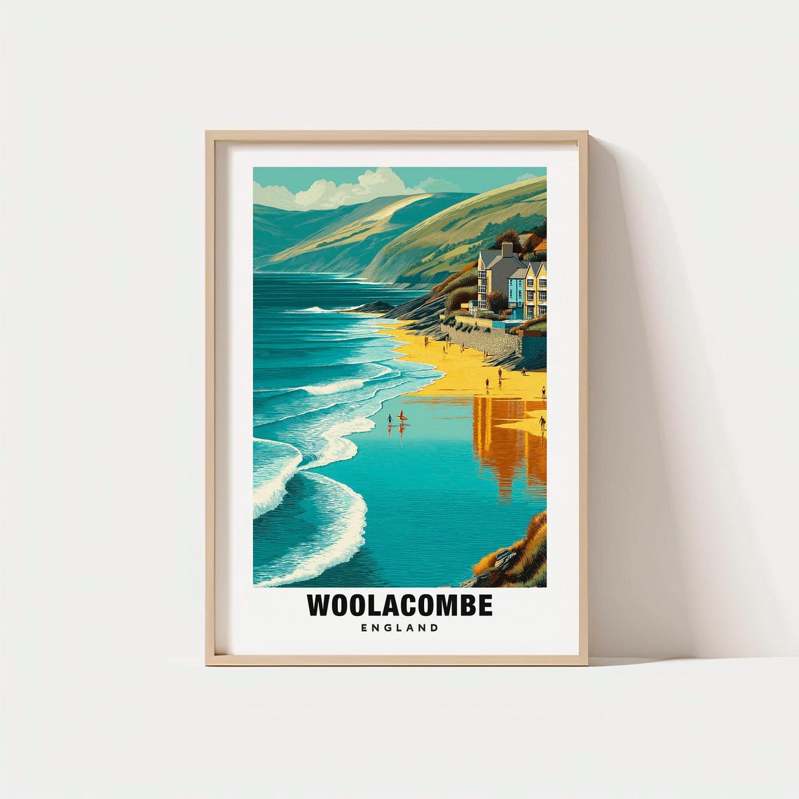 Woolacombe England Sandy Surf Beach Waves Devon Coast Poster