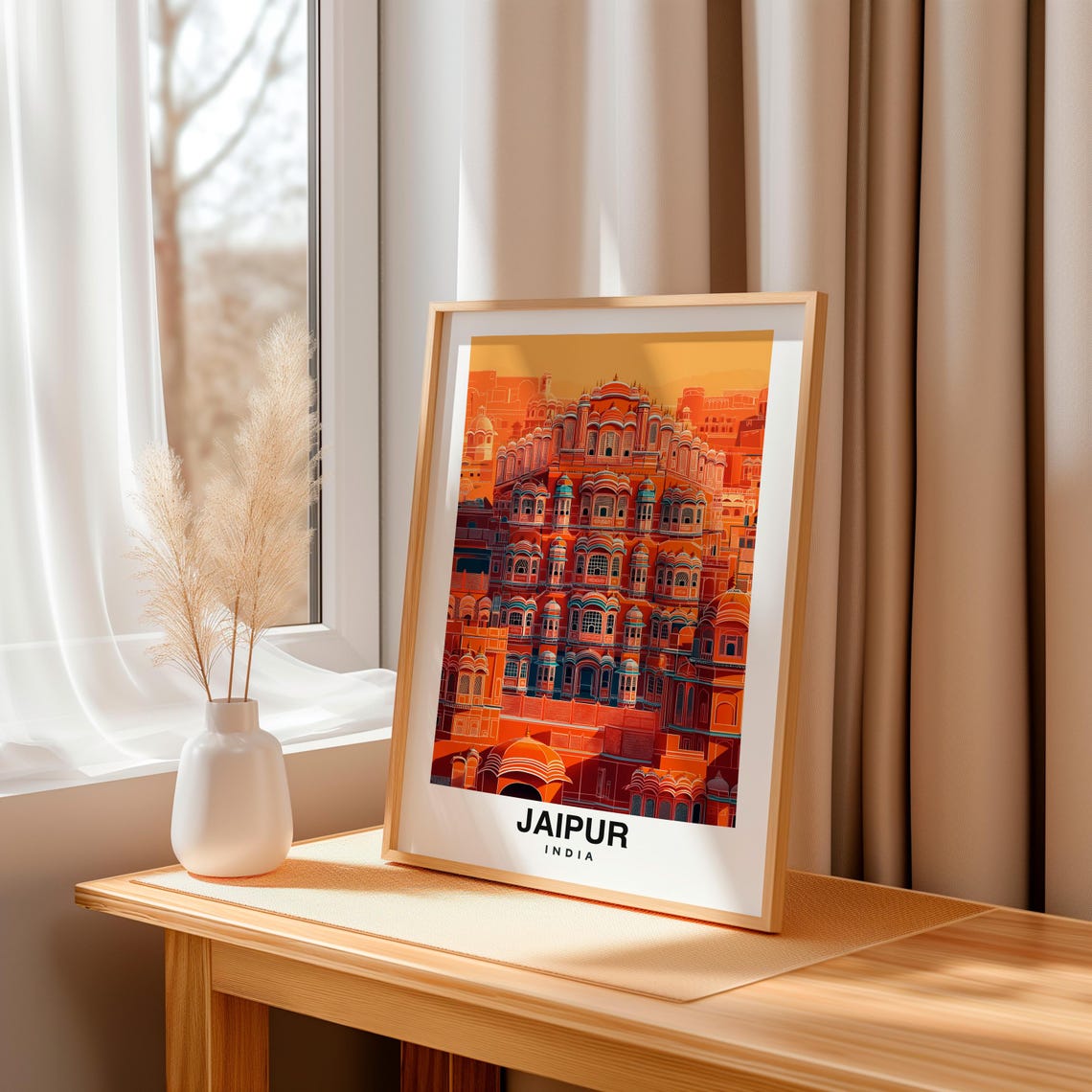 Jaipur City Print Jaipur Travel Poster India Travel Gift Jaipur India Poster Jaipur Gift Indian Culture Jaipur Art - Image 3