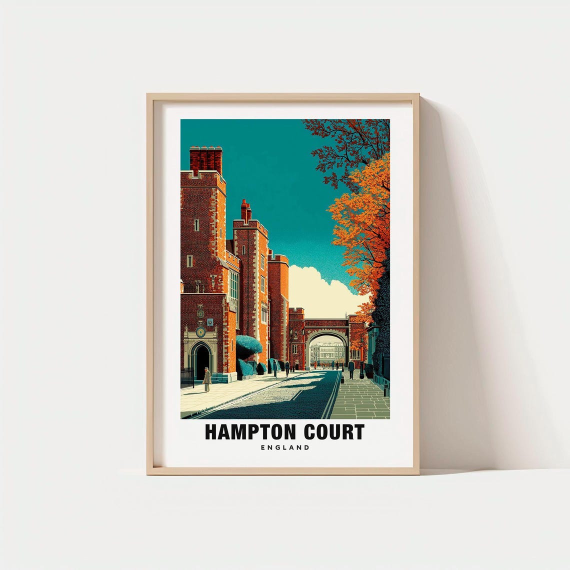 Hampton Court England Palace Brick Architecture Autumn Travel Poster